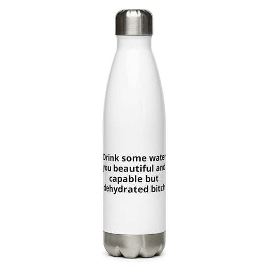 Water bottle:  "Drink Water" (stainless steel)